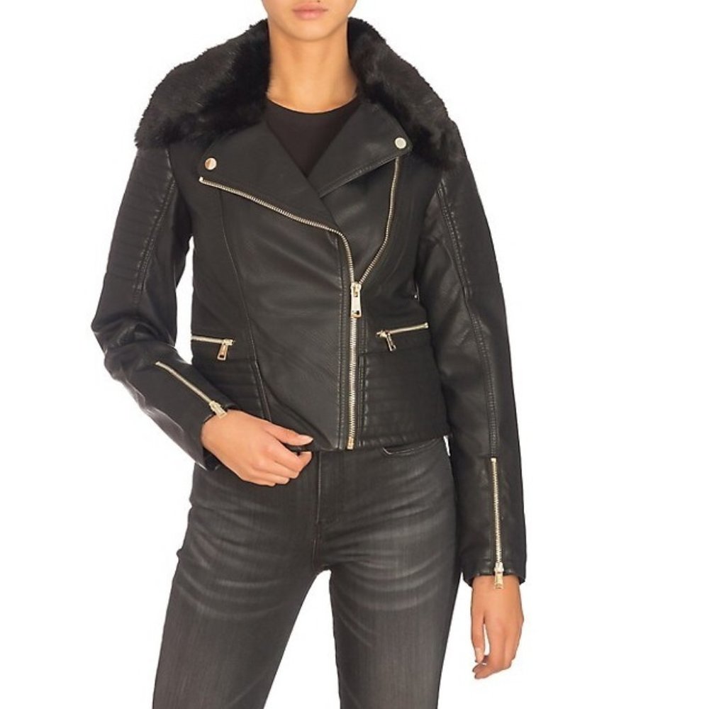 Guess Tasha Faux-Leather Moto Jacket